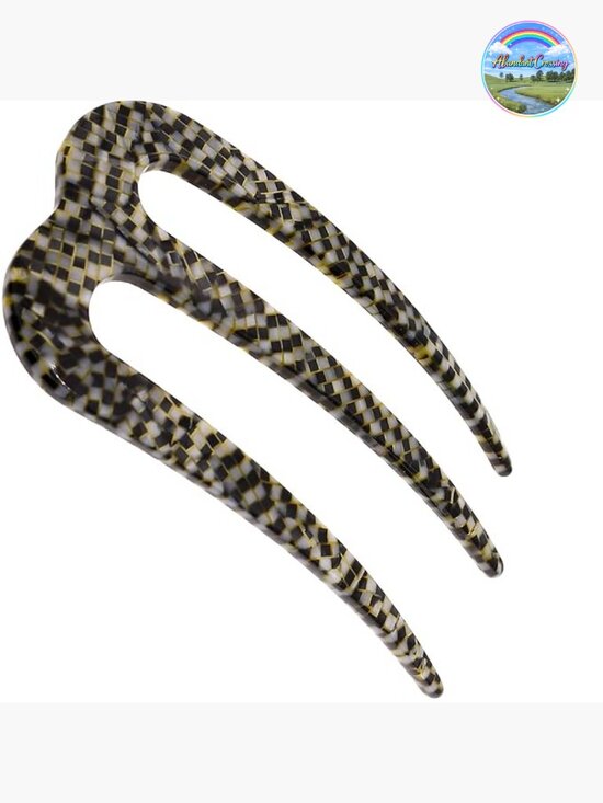 3-Prong French Twist Hair Stick Clip Pins for Bun Updo, Cellulose Acetate Hair
